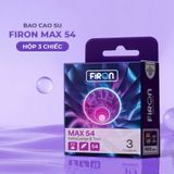 Bao cao su Firon Max 54 - Size 54mm, siêu mỏng, kéo dài thời gian - Hộp 3 cái - Gwen Shop Chính Hãng