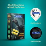 Bao cao su Shell Dino Spino - Hộp 1 bao 2 vòng gai, bi nổi lớn + 1 bao Shell Performax ( - Hộp 2 cái) - Gwen Shop Chính Hãng