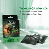 Bao cao su Firon Virex - Hộp 1 bao gai, 1 vòng bi siêu lớn + 1 bao Firon Rush ( - Hộp 2 cái) - Gwen Shop Chính Hãng