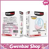 Bao cao su siêu mỏng nhiều gel hương hoa anh đào Maxxmen Lovekiss Invisible - Hộp 3 cái - Gwen Shop Chính Hãng