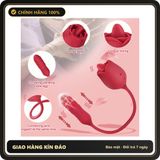 (Che Tên) Trứng rung nhấp chuyển động đẩy tới và lui kết hợp lưỡi liếm hoa hồng/Phích sạc nam châm chống nước tối ưu - Hàng Mới Về