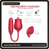 (Che Tên) Trứng rung thịt kết hợp lưỡi liếm hoa hồng/Phích sạc nam châm chống nước tối ưu Giao Nhanh Toàn Quốc