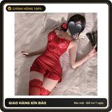 Váy Ngủ Ren Xuyên Thấu Có Gọng Nâng Ngực N140 Đỏ chính hãng - phối ren, co giãn thoải mái, freesize - giao hàng che tên kín đáo