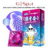 Sản Phẩm Chính Hãng Loại 1 - Bao Su Cao Cấp Nóng Lạnh Gai SOPHORA SETS - Hộp 12 Cái mẫu 2 12 cái - ôm sát cảm giác thật,