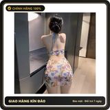 Váy Ôm Body Đi Biển Xuyên Thấu Siêu Gợi N248 Trắng Hoa chính hãng - phối ren, co giãn thoải mái, freesize - giao hàng che tên kín đáo