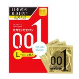 Bản Nhập Khẩu Cao Cấp - Bao Su Cao Cấp Okamoto 0.01 Zero One Large Size - Cỡ Lớn 56mm - 3s 56mm - ôm sát cảm giác thật, 