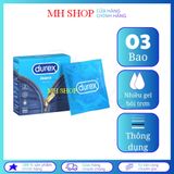 Phiên Bản Chính Hãng - Bao Su Cao Cấp Durex Jean nhiều gel siêu mượt yêu vô lo 03 Bao - ôm sát cảm giác thật, giao hàng 