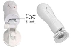 Bản Nhập Khẩu Cao Cấp - Âm Đạo Giả Nguỵ Trang Đèn Pin 12 Chế Độ Rung Crazy Bull Flora Trắng Baile 6644 - nhiều chế độ, s