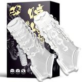Dòng Cao Cấp Chính Hãng - Bao Su Cao Cấp Đôn Dên Khúc Giữa Silicone Có Quai Đeo Shi Niuniu Trong Suốt Gân Gai Bi Lớn 0.5