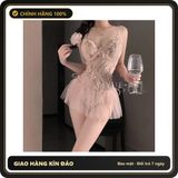 Đồ Ngủ Liền Thân Có Gọng Thêu Hoa Bướm N506 Nude chính hãng - phối ren, co giãn thoải mái, freesize - giao hàng che tên kín đáo