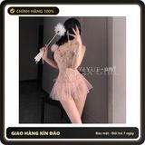 Đồ Ngủ Liền Thân Có Gọng Thêu Hoa Bướm N506 Nude chính hãng - phối ren, co giãn thoải mái, freesize - giao hàng che tên kín đáo