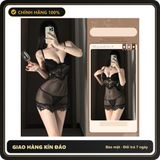 Váy Ngủ Ren Mềm Mịn Có Đệm Lót Gợi N291 Đen chính hãng - phối ren, co giãn thoải mái, freesize - giao hàng che tên kín đáo