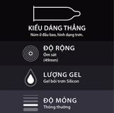 Hàng Nội Địa Cao Cấp - Bao Su Cao Cấp Durex Kingtex - Size Nhỏ - ĐỘ RỘNG - ôm sát cảm giác thật, giao hàng kín đáo