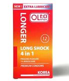 Hàng Chuẩn Nhập Khẩu - Bao Su Cao Cấp Oleo Long Shock 4 in 1 - Hộp 12 Cái OLEO ampo 12 - ôm sát cảm giác thật, giao hàng