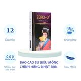 Bản Nhập Khẩu Cao Cấp - Hộp 12 Chiếc - Bao Su Cao Cấp Nhật Bản ZERO-O2 Siêu Mỏng mẫu 2 - ôm sát cảm giác thật, giao hàng