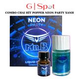 Phiên Bản Chính Hãng - Combo Dung Dịch Hít Thư Giãn Neon Party Xanh Dạ Quang 40ml + 10ml MRB - hương dịu, dùng cho cả na