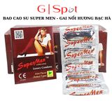 Sản Phẩm Chính Hãng Loại 1 - Bao Su Cao Cấp Super Men 120 Cái , Gai Nổi Hương Bạc Hà mẫu 2 SuperMen - ôm sát cảm giác th