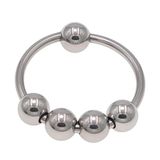Bản Nhập Khẩu Cao Cấp - Vòng Silicon Hỗ Trợ Dương Vật Inox 5 Bi 30mm 1.5x1.5 cm, giao hàng kín đáo