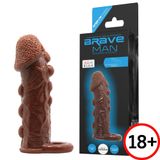Dòng Cao Cấp Chính Hãng - Bao Su Cao Cấp Đôn Dên Quai Đeo Da Nâu Brave Man - ôm sát cảm giác thật, giao hàng kín đáo