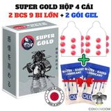 Gold - Bao cao su siêu khủng Super 9 bi lớn 1cm hộp 2 chiếc Hàng Nhập Khẩu