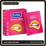 Bao cao su Durex Pleasuremax gân và gai hộp 3 chiếc chính hãng - có gai nổi, hộp 3 cái, có hương thơm - giao hàng che tên kín đáo
