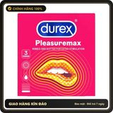 Bao cao su Durex Pleasuremax gân và gai hộp 3 chiếc chính hãng - có gai nổi, hộp 3 cái, có hương thơm - giao hàng che tên kín đáo