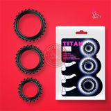 Bộ 3 vòng đeo dương vật Titan chống xuất chính hãng - sạc USB, silicone y tế, chất liệu an toàn cho da - giao hàng che tên kín đáo