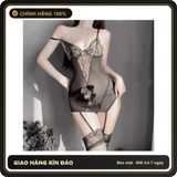 Váy Ngủ Ôm Body Phối Ren Xuyên Thấu N806 chính hãng - co giãn thoải mái, freesize, ôm body tôn dáng - giao hàng che tên kín đáo