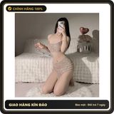 Váy Ngủ Đính Đá Kim Sa Cột Dây Eo N238 chính hãng - co giãn thoải mái, freesize, chất vải mềm mát - giao hàng che tên kín đáo