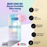 Bao Cao Su Siêu Mỏng Durex Invisible Chính Hãng Hộp 10 Cái - có hương thơm, ôm sát cảm giác thật, chất liệu latex an toàn - giao hàng che tên kín đáo