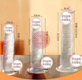 Dương vật giả silicon trong suốt MizzZee size S, M, L Size L: 22,5cm x 4cm chính hãng - sạc USB, đế hít tường, chống nước - giao hàng che tên kín đáo