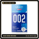 Bao cao su Jiuuy 002 Water Moisture siêu mỏng chính hãng - siêu mỏng 0.02mm, nhiều gel bôi trơn, hộp 10 cái - giao hàng che tên kín đáo