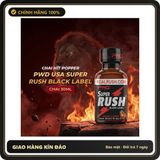 Tinh Dầu Hít Thư Giãn Dành Cho Người Lớn Popper PWD USA Super Rush Black Label - Chai 30ml - Snapshop Chính Hãng