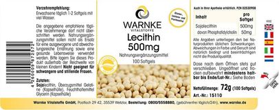 Viên mầm đậu nành Warnke Vitalstoffe Lecithin 500mg