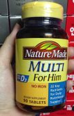 Vitamin tổng hợp cho nam Nature Made Multi For Him 90 viên