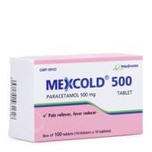 Thuốc giảm đau, hạ sốt Mexcold 500mg ( 10 vỉ x 10 viên/hộp)