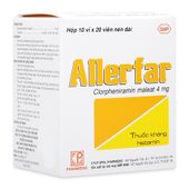 Thuốc trị viêm mũi dị ứng và dị ứng ngoài da Allerfar 4mg