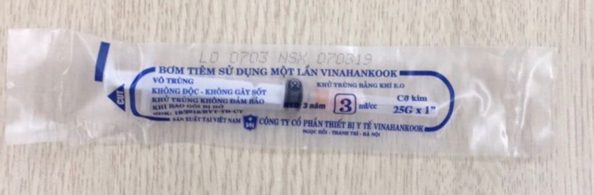 Bơm tiêm sử dụng một lần Vinahankook 3ml/cc