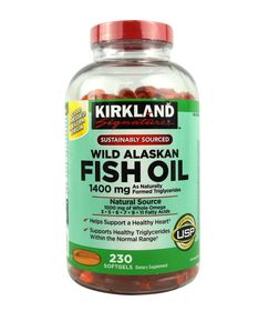 [Date T12/2025] Dầu cá Kirkland Wild Alaskan Fish Oil 1400mg hỗ trợ tim mạch