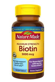 Viên uống mọc tóc Nature Made Biotin 5000mcg