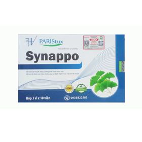 Viên uống Synappo hỗ trợ tăng cường tuần hoàn máu não, hộp 30 viên