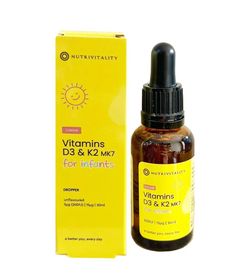 Vitamin D3 & K2 Nutrivitality cho trẻ từ sơ sinh