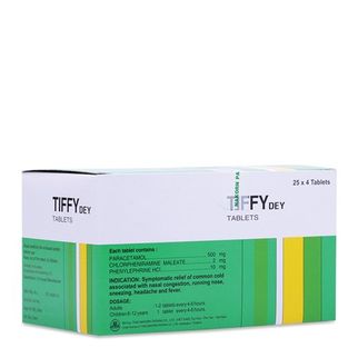 Thuốc điều trị các chứng cảm cúm Tiffy Dey (25 vỉ x 4 viên)