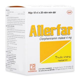 Thuốc trị viêm mũi dị ứng và dị ứng ngoài da Allerfar 4mg