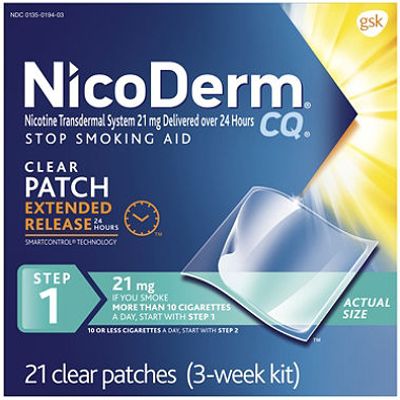 Miếng dán cai thuốc lá NicoDerm CQ hiệu quả (21 miếng)