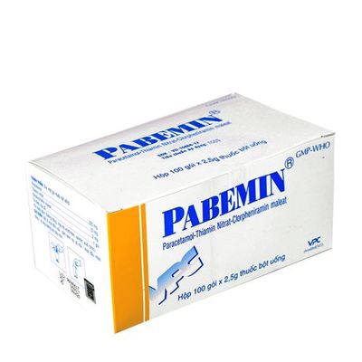 Thuốc bột Pabemin điều trị sốt, cảm lạnh ( Hộp 100 gói 2,5g)