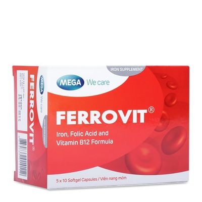 Thuốc điều trị bệnh thiếu máu do thiếu sắt Ferrovit vỉ 10 viên