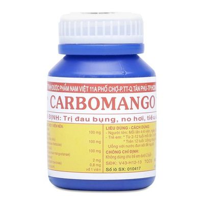 Thuốc trị đau bụng, no hơi và tiêu chảy Carbomango
