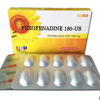 Thuốc trị viêm mũi dị ứng và nổi mề đay Fexofenadine 180-us