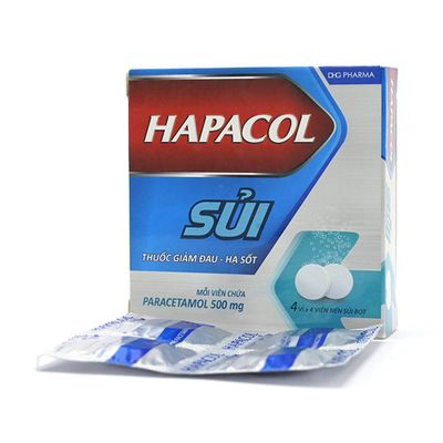 Hapacol giảm đau hạ sốt 500mg sủi - DHG Pharma hộp 16 viên
